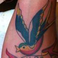 Arm Old School Swallow tattoo by World's End Tattoo