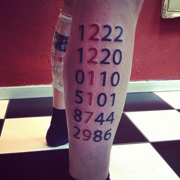 Leg Lettering Tattoo by World's End Tattoo