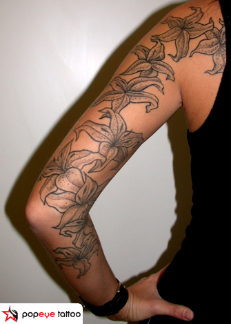 Arm Flower Tattoo by Popeye Tattoo