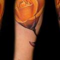 Arm Realistic Flower tattoo by Black Rose Tattoo