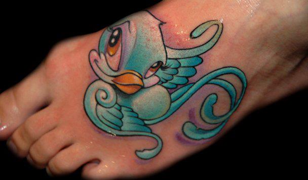 Fantasy Swallow Foot Tattoo by Black Rose Tattoo