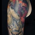 Schulter Blumen Japanische Drachen tattoo von Shane Tan