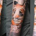 Arm Fantasie Fuchs Hut tattoo von Jessica Mach