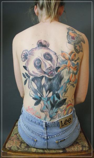 Tatuaggio Fantasy Schiena Panda di Jessica Mach