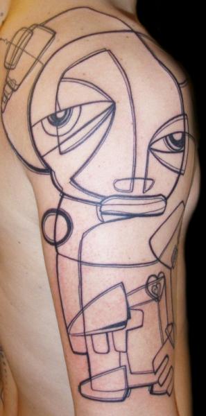 Shoulder Line Abstract Tattoo by Csaba Kiss