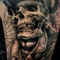 tatouage Bras Crâne Pirate Sleeve par Blue Lotus