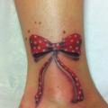 Realistic Foot Ribbon 3d tattoo by Giahi