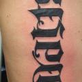 Side Lettering tattoo by Giahi