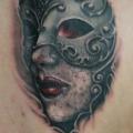 Rücken Masken tattoo von Skin Deep Art