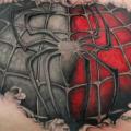 Fantasie Brust Spiderman tattoo von Skin Deep Art