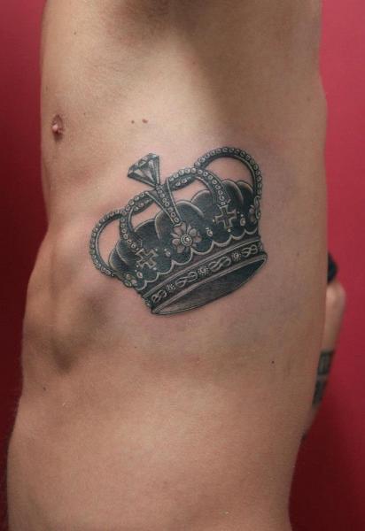Realistic Side Crown Tattoo by Skin Deep Art