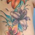 Realistic Flower Side tattoo by Skin Deep Art