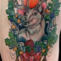 Fantasy Thigh Deer tattoo by Skin Deep Art