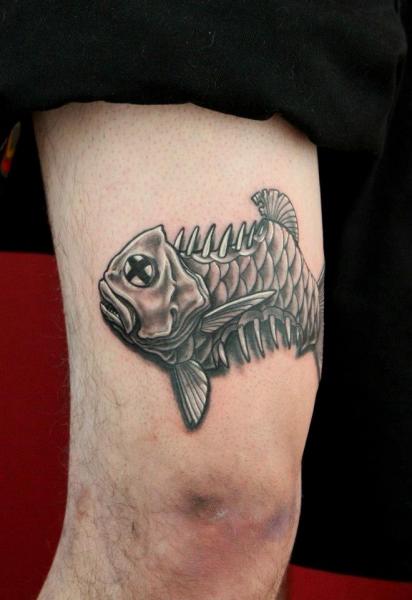 Fantasy Thigh Fish Tattoo by Skin Deep Art