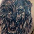 Shoulder Realistic Lion tattoo by Morbid Art Tattoo
