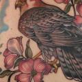 Realistic Flower Back Eagle tattoo by Teresa Sharpe