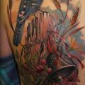 Schulter Realistische Rücken Vogel Glocke tattoo von Teresa Sharpe