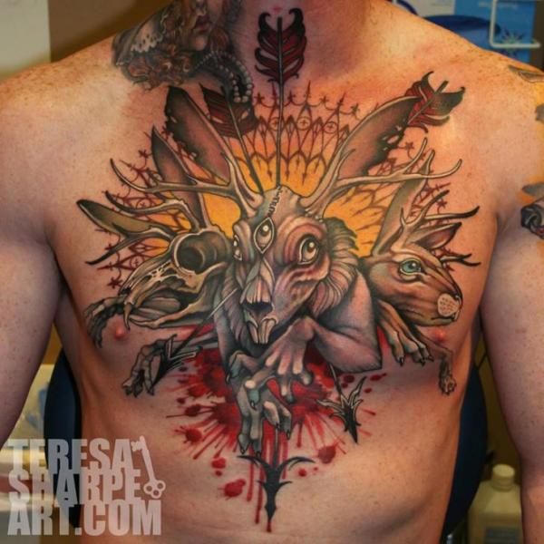 Tatuaggio Fantasy Petto Coniglio di Teresa Sharpe