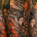 Shoulder Fantasy Lamp Crow tattoo by Teresa Sharpe