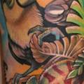 Shoulder Toucan Chameleon tattoo by Teresa Sharpe