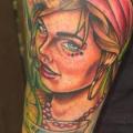 Arm Gypsy tattoo by Sam Clark