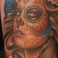 Arm Mexican Skull tattoo by Sam Clark