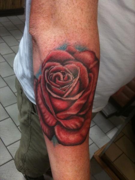 Arm Realistic Flower Rose Tattoo by Stay True Tattoo