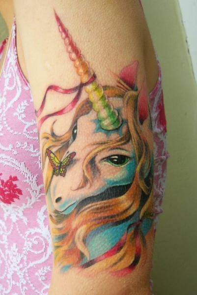 Arm Fantasy Unicorn Tattoo by Sasha Unisex