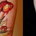 tatuaje Brazo Hoja Pescado por Sasha Unisex