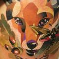 Fox Thigh Abstract tattoo by Sasha Unisex