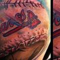 tatuaggio Braccio Realistici Baseball di Art Junkies Tattoos