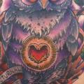 Shoulder New School Owl tattoo by Art Junkies Tattoos