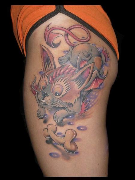 ファンタジー 脚 猫 タトゥー よって 1969 Tattoo