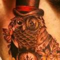 Old School Neck Owl tattoo by 1969 Tattoo