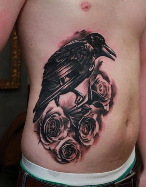 Realistic Side Raven Tattoo by 1969 Tattoo