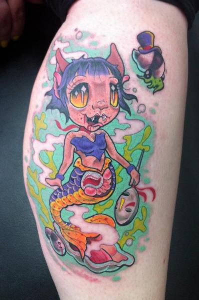 Tatuaje Brazo Fantasy Sirena por Evil From The Needle