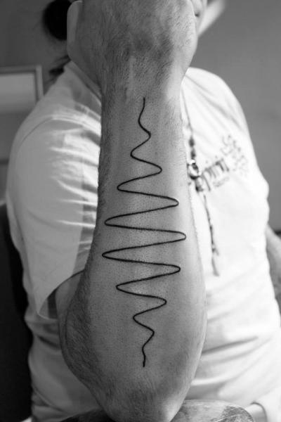 Tatuaggio Braccio Linea di Evil From The Needle