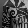 Shoulder Arm Chest Tribal Belly Maori tattoo by Evil From The Needle