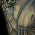 tatuaje Hombro Brazo Buda Religioso por Evil From The Needle