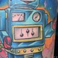 Shoulder Fantasy Robot tattoo by Evil From The Needle