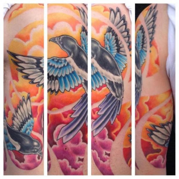 Tatuaggio Spalla Realistici Uccello di Evil From The Needle