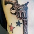 Realistic Side Gun tattoo by Evil From The Needle