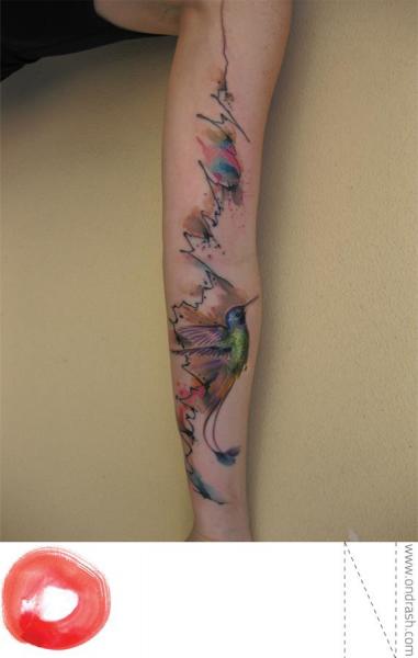 Tatuaggio Braccio Uccello di Ondrash Tattoo