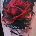 tatuaje Brazo Flor Rosa por Ondrash Tattoo