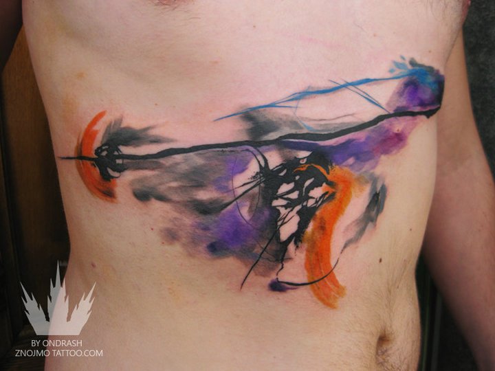 Сторона Живот Абстрактный татуировка от Ondrash Tattoo