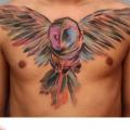 Chest Owl tattoo by Ondrash Tattoo