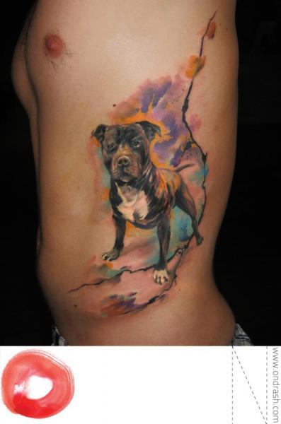 Seite Hund Tattoo von Ondrash Tattoo