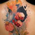 tatuaje Flor Espalda por Andres Acosta