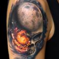 Shoulder Skull tattoo by Andres Acosta