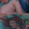 Fantasy Chest Siren tattoo by Silvercrane Tattoo